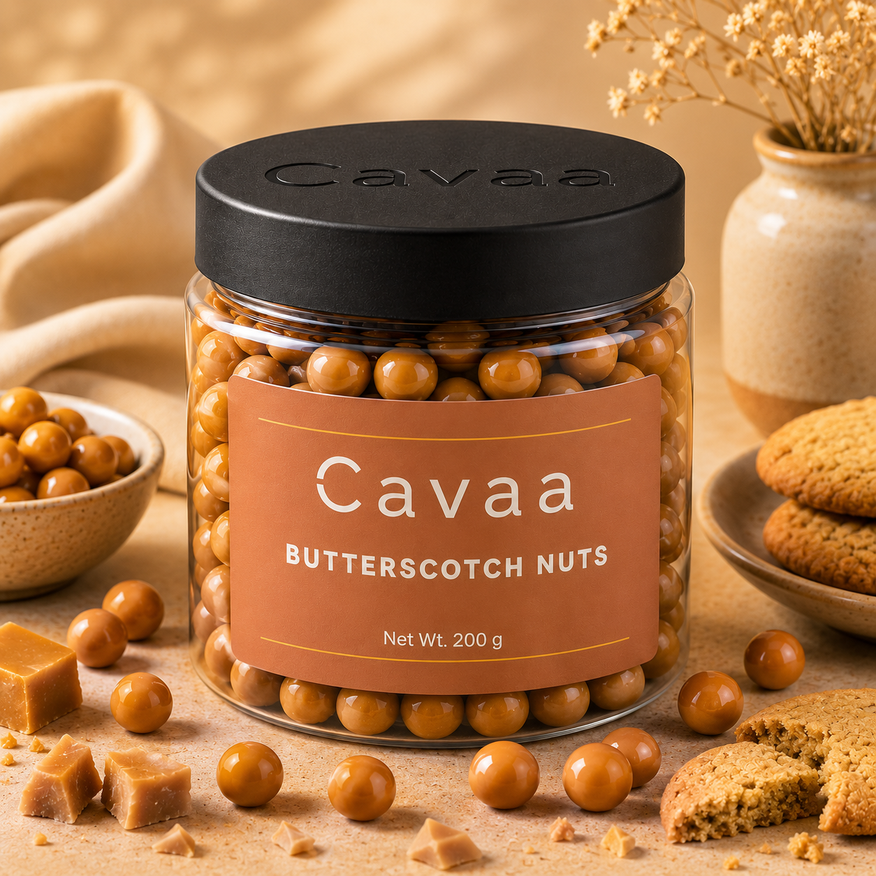 Cavaa Butterscotch Nuts 200 gram jar