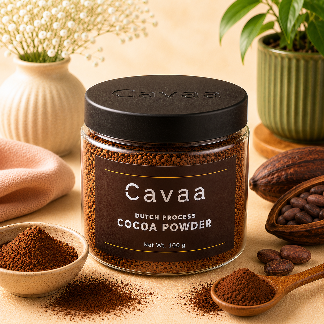 Cavaa Dutch Process Cocoa Powder 100 gram jar