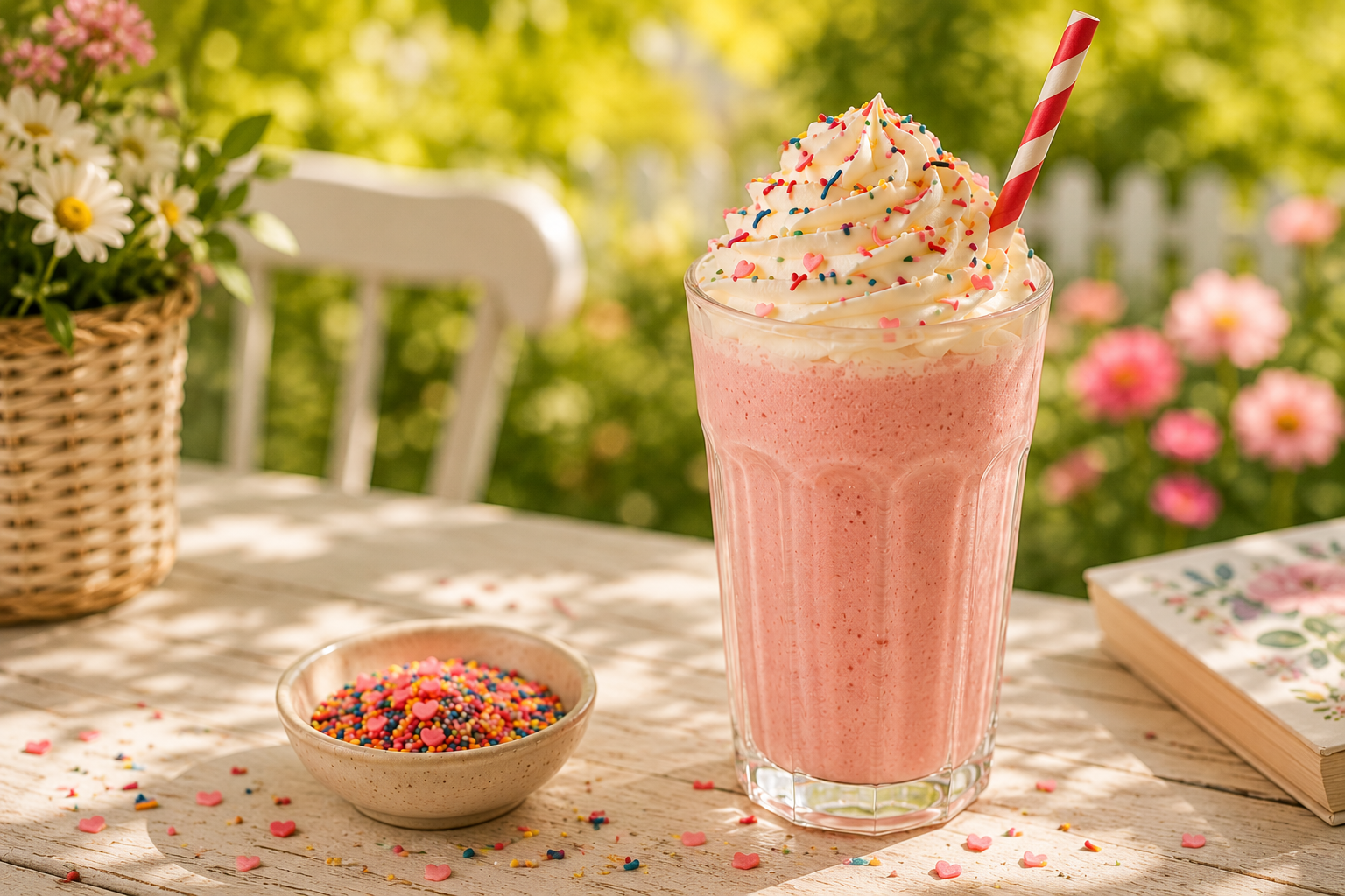 Milkshake decorated with Cavaa Fancy Sprinkles